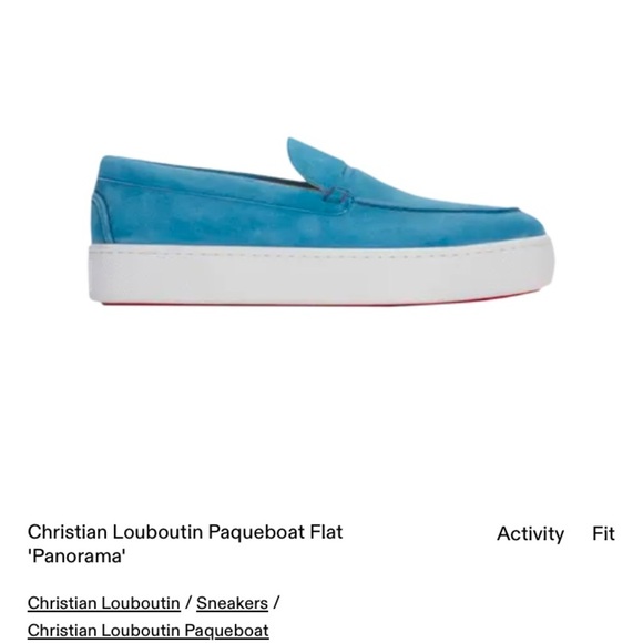 Christian Louboutin Paqueboat Panorama Suede Light Blue Slip-On Loafers